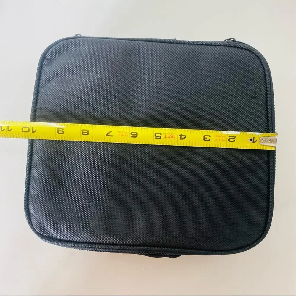 SEPHORA Black Square Zipper Removable Jewelry Makeup Carrying Case Travel Bag